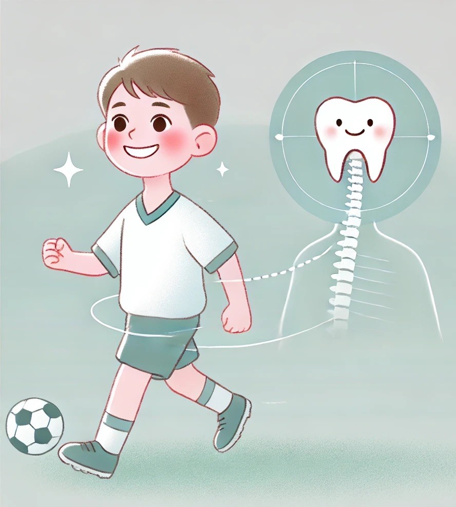 サッカー少年と歯と姿勢